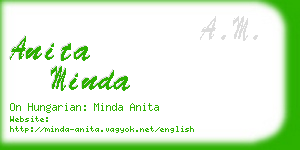 anita minda business card